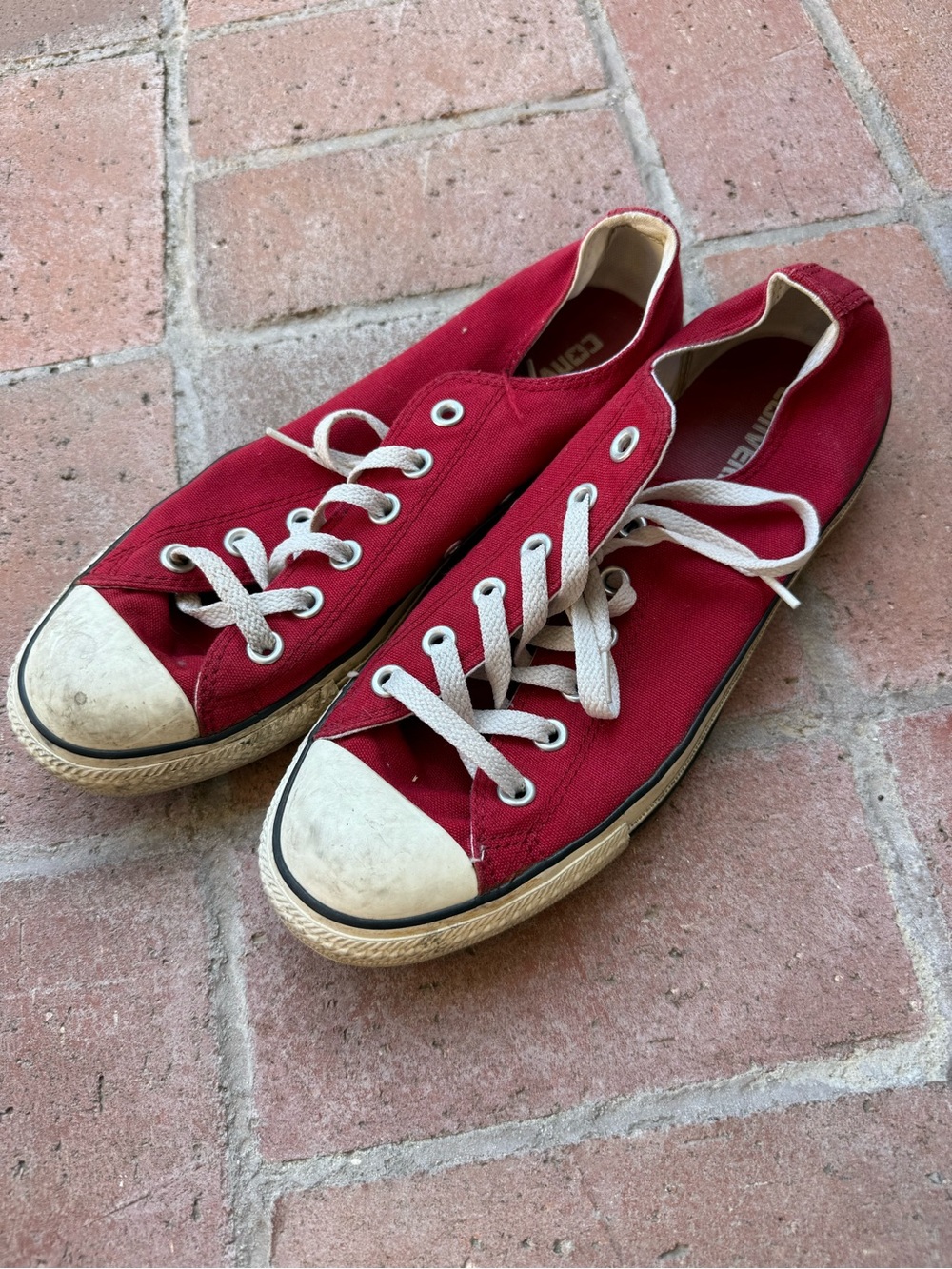 Converse Red Canvas Low-Top Sneakers